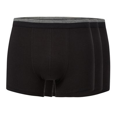The Collection Pack of three black plain hipster trunks